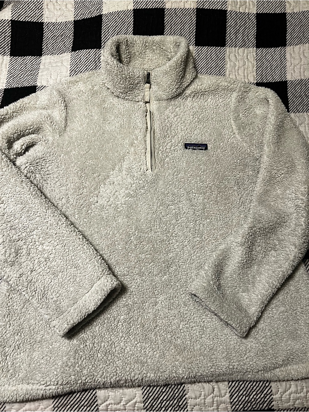 Patagonia Light Gray Sherpa Cowl Half-Zip Pullover